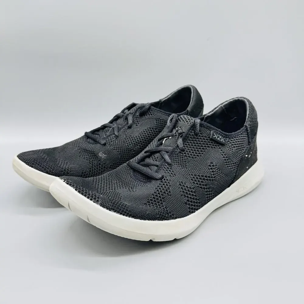 Kizik Shoes Mens 11 Black Knit Irvine Hands Free Lace Up Casual Walking Sneakers